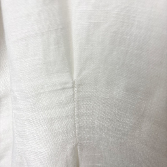 Aritzia Wilfred Caprice Button Front 100% Linen Dress White Large - V Neck - Picture 13 of 15